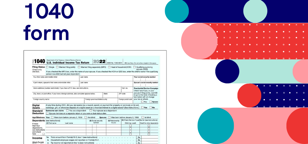 The copy of IRS 1040 form for print